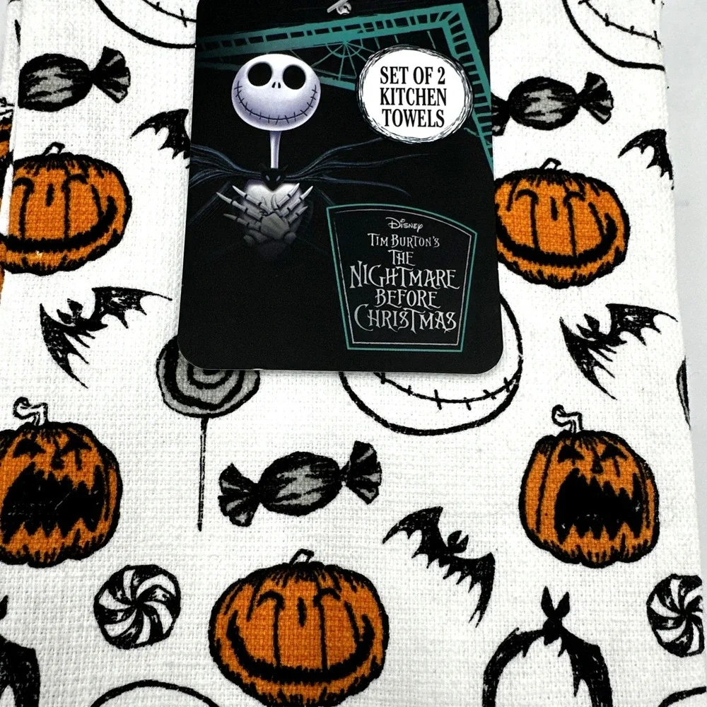 Disney Nightmare Before Christmas Kitchen Towels Set of 2 16x26 100% Cotton